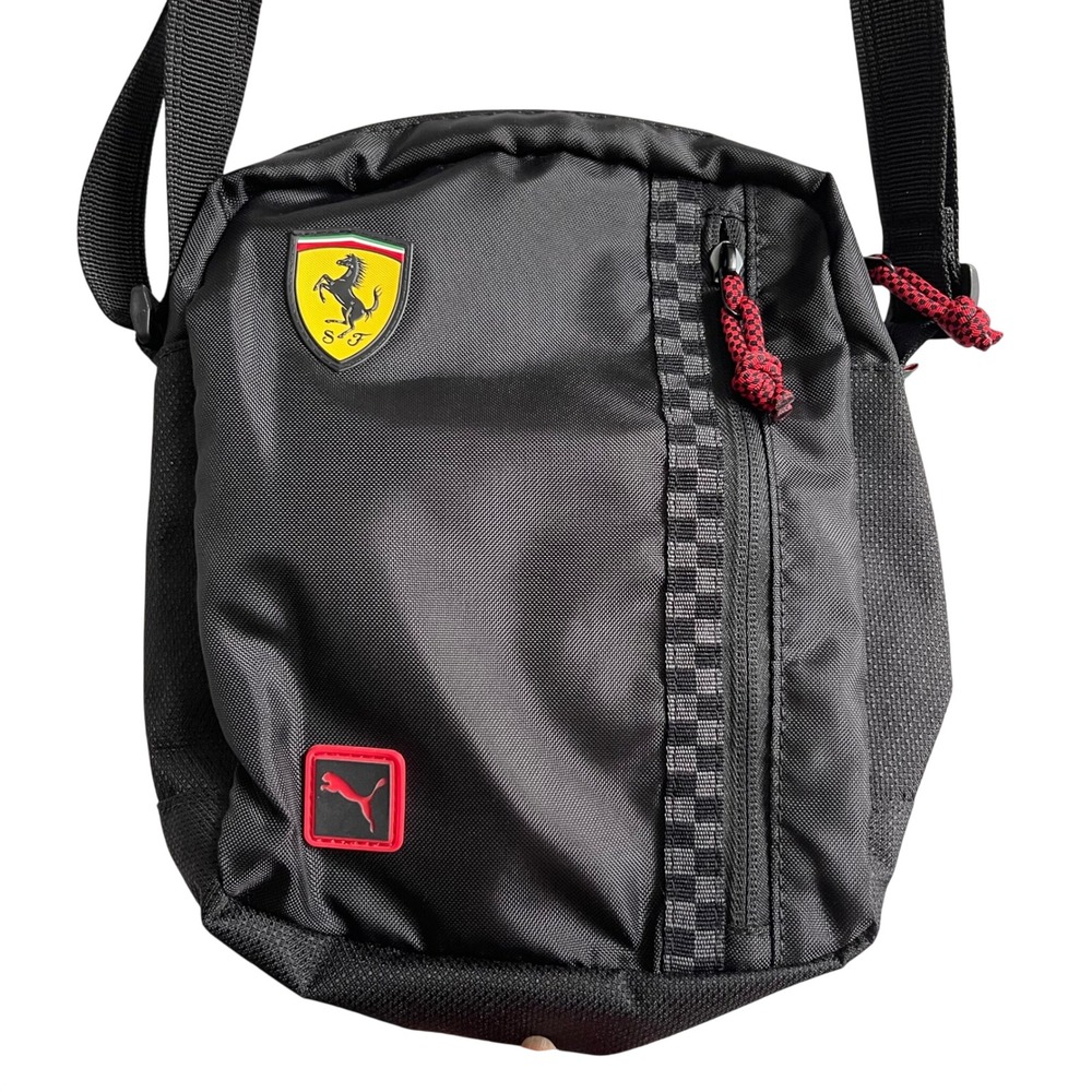 Puma Ferrari Crossbody Bag Mens Small Black Racing Aesthetic Scuderia Messenger